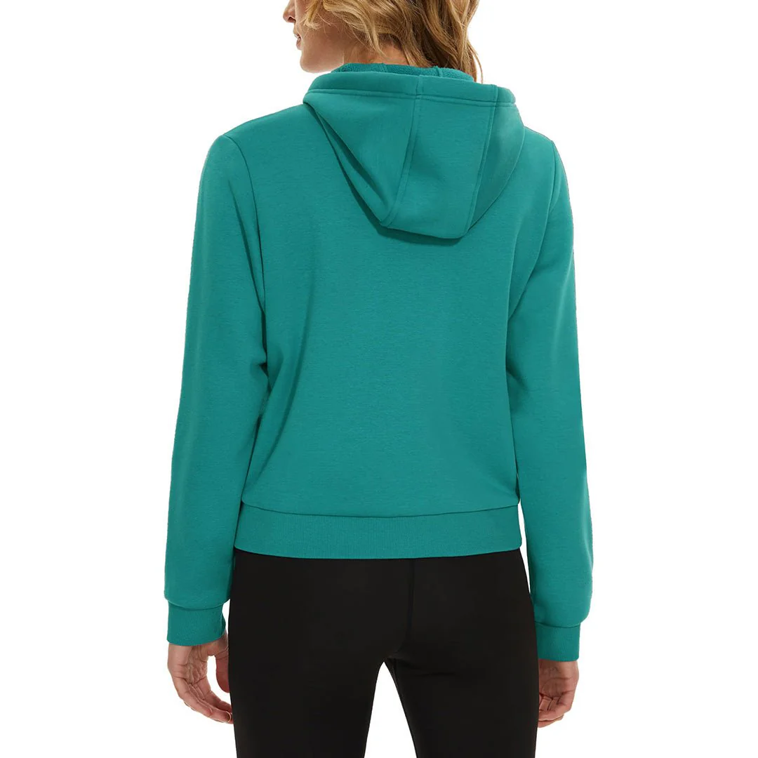 Women's Fleece Lined Full Zip Crop Tops Hoodies