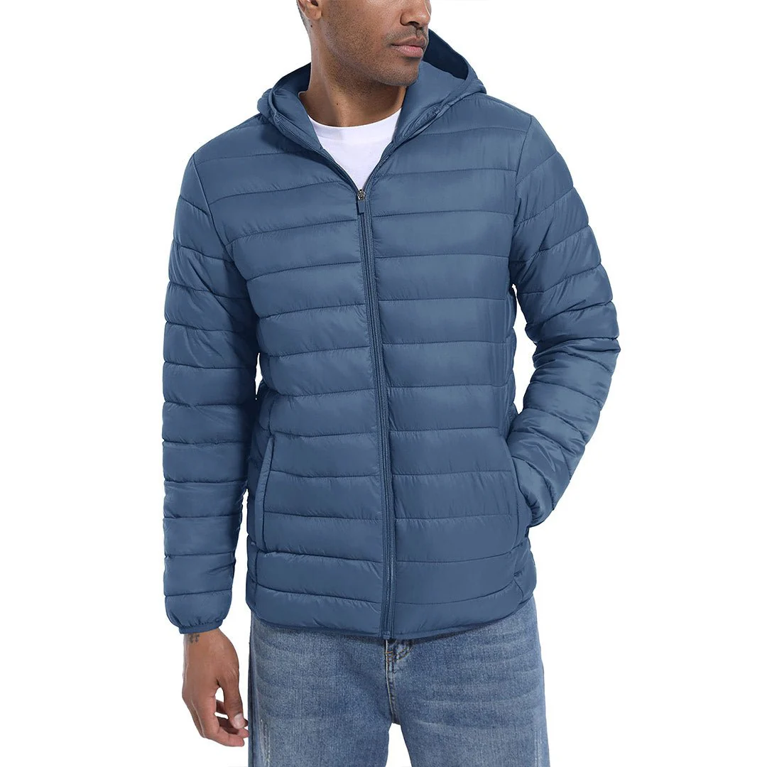 Men's Hooded Puffer Water-Repellent Down Alternative Jacket