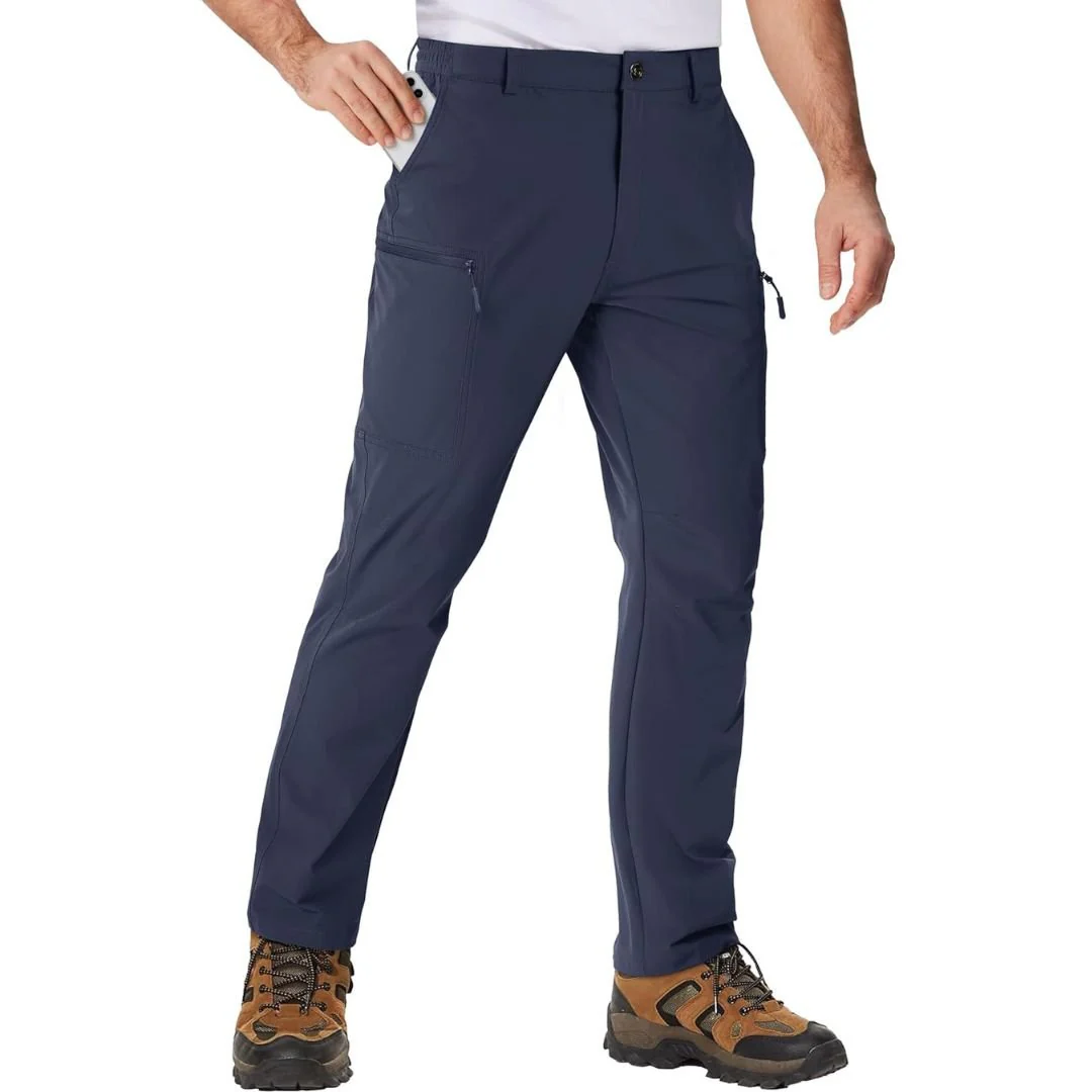 Men's Hiking Water Resistant Ripstop Pants Lightweight Quick Dry with 6 Pockets