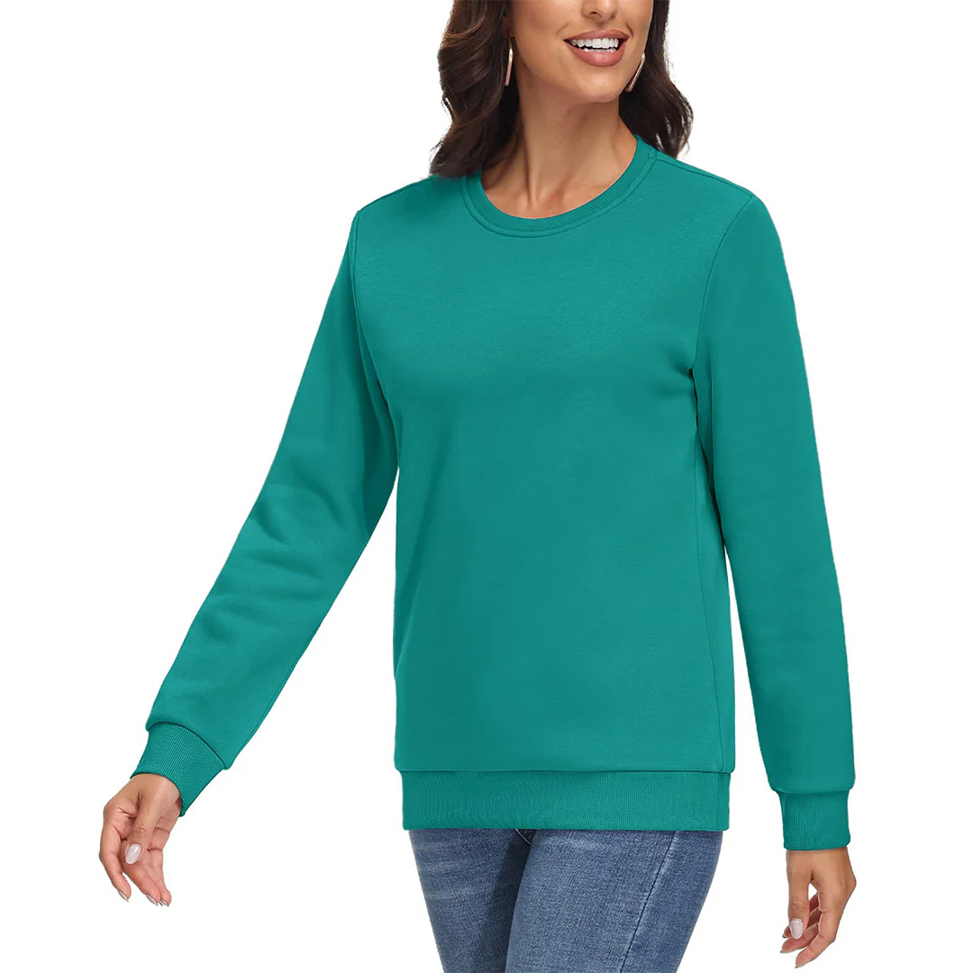 Women's Fleece-Lined Crewneck Casual Sweatshirts