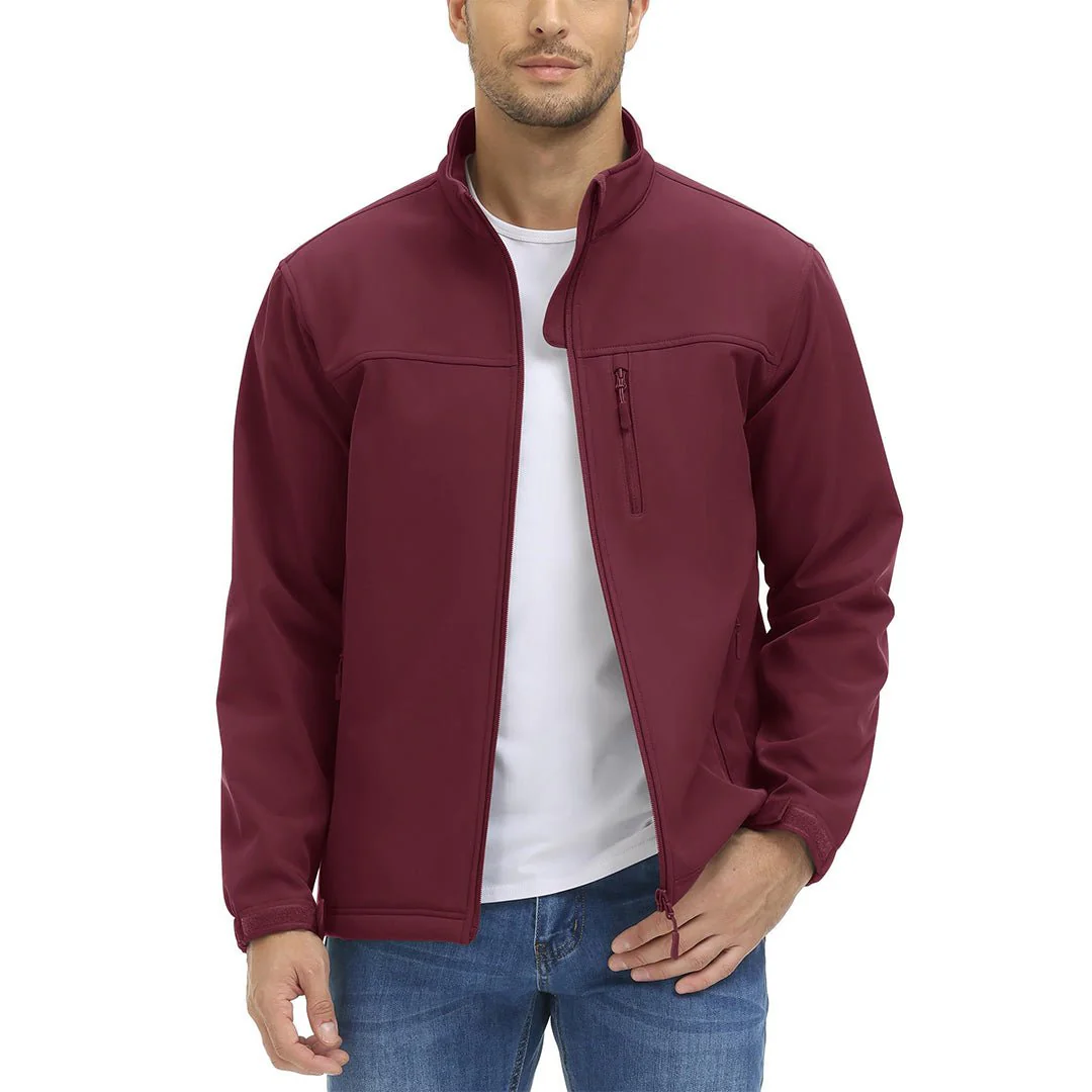 Men's Softshell Fleece Lined Water Resistant Outdoor Tactical Jackets