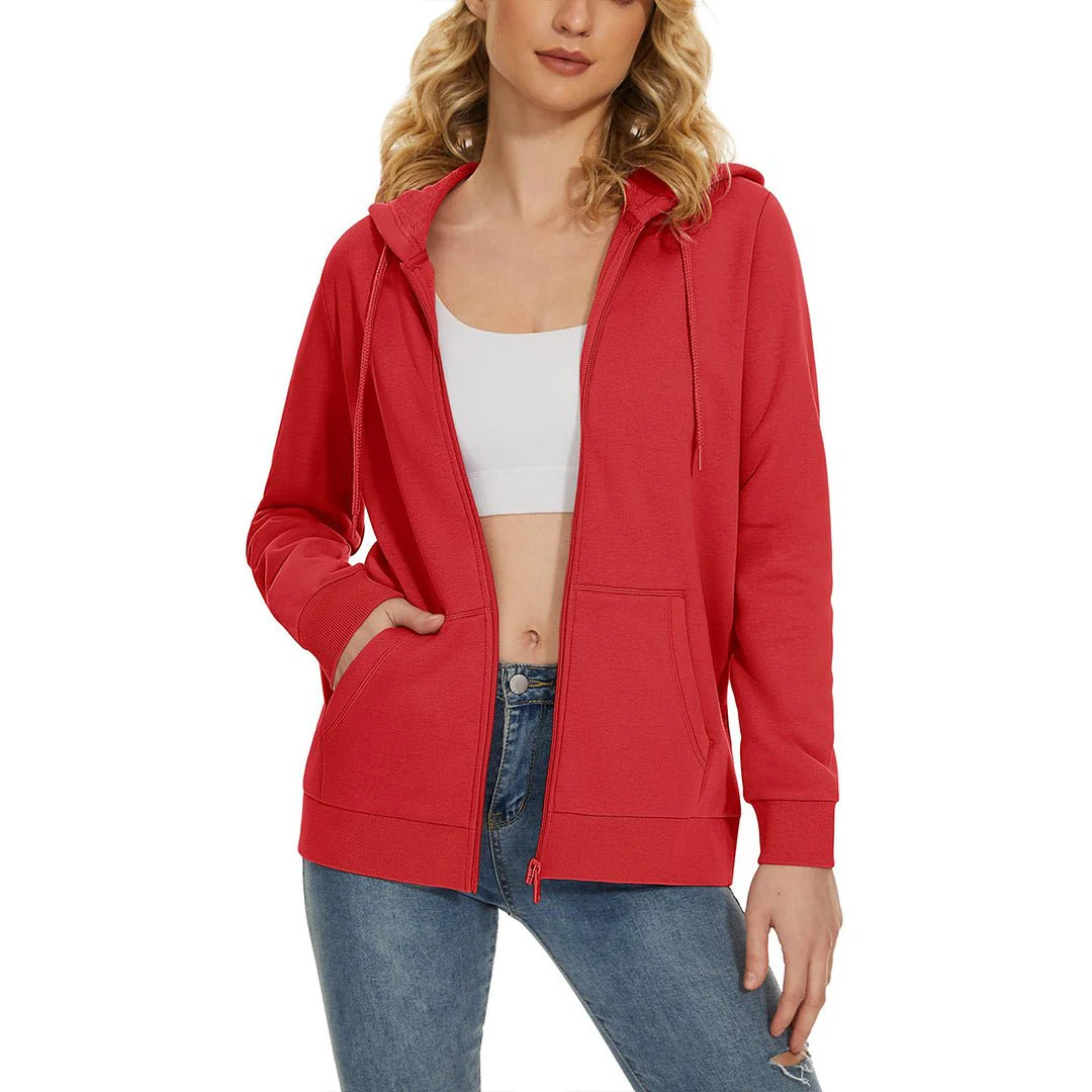 Women's Casual Lightweight  Fleece Hoodies Sportswear Jacket