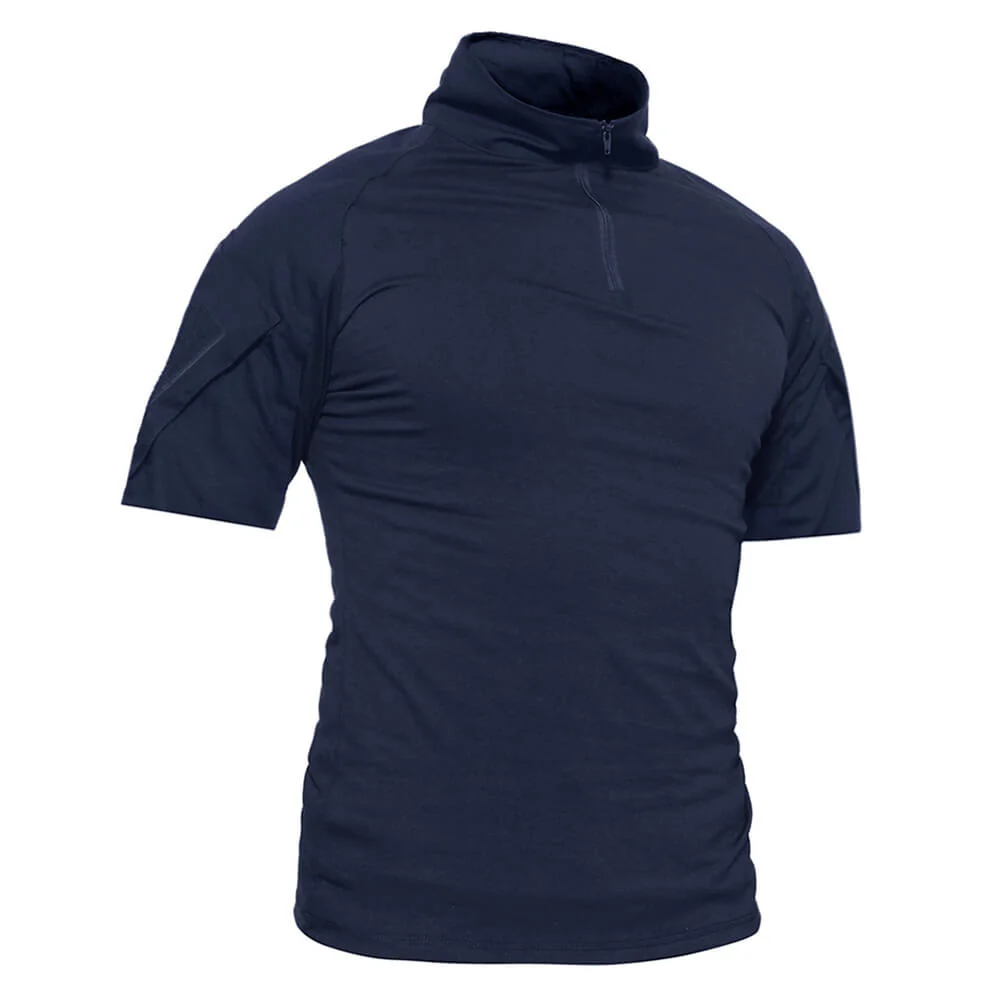 Men's 1/4 Half Zip Sweatshirt Sleeve Slim Fit Camo Tactical Shirt