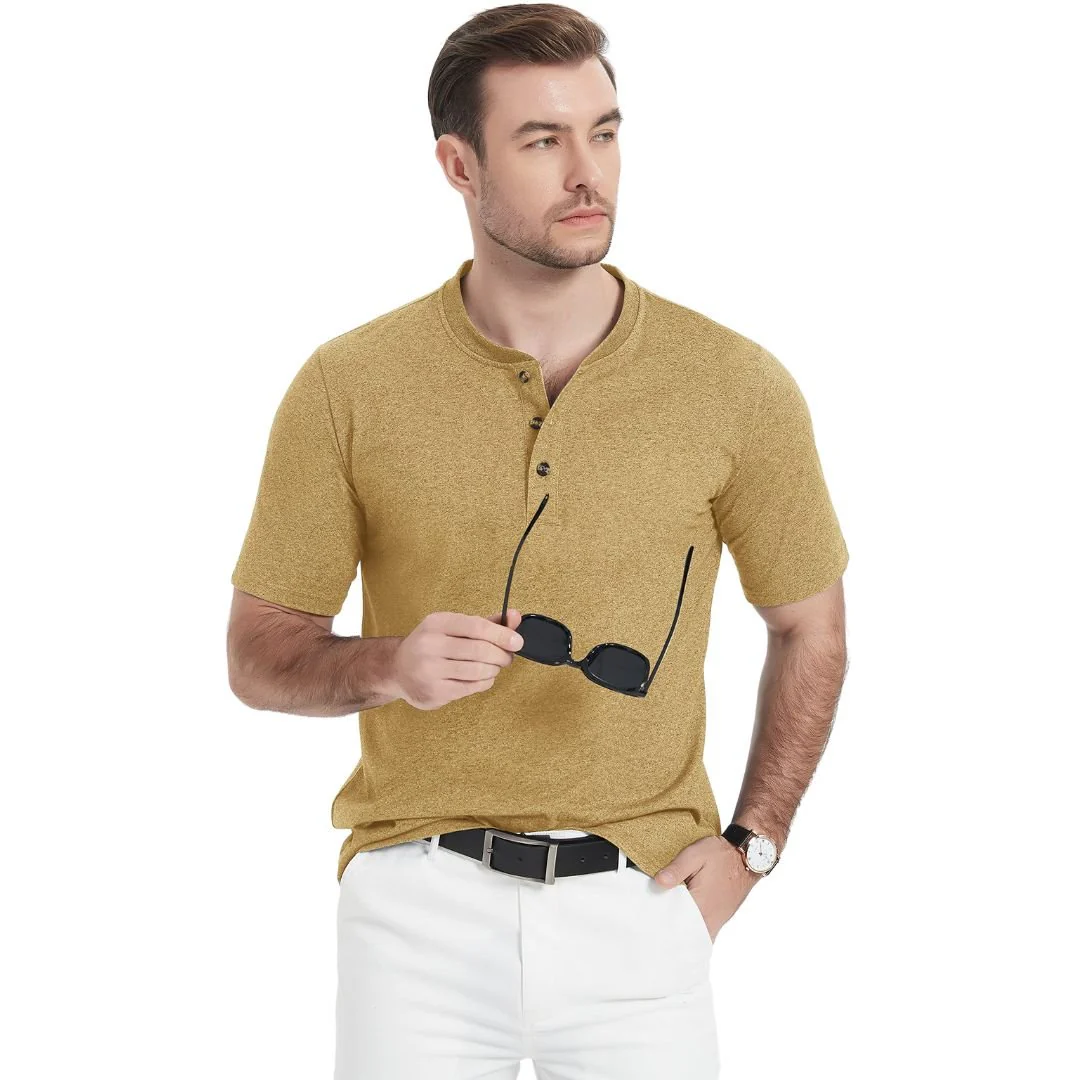 Men's Casual Cotton Henley Shirts