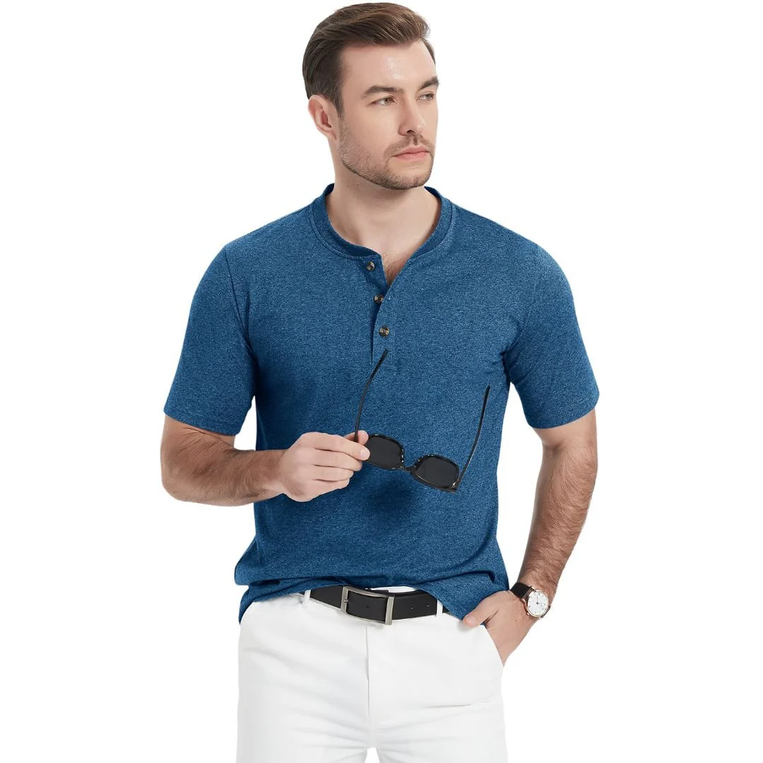 Men's Casual Cotton Henley Shirts