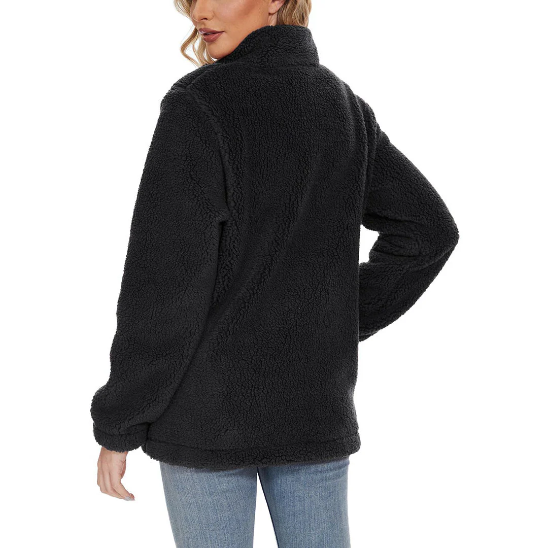 Women's Sherpa Fleece Full Zip Fuzzy Jackets