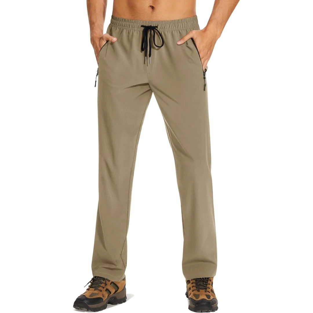 Mens Casual Pants Lightweight Quick Dry Water Resistant Joggers with Pockets