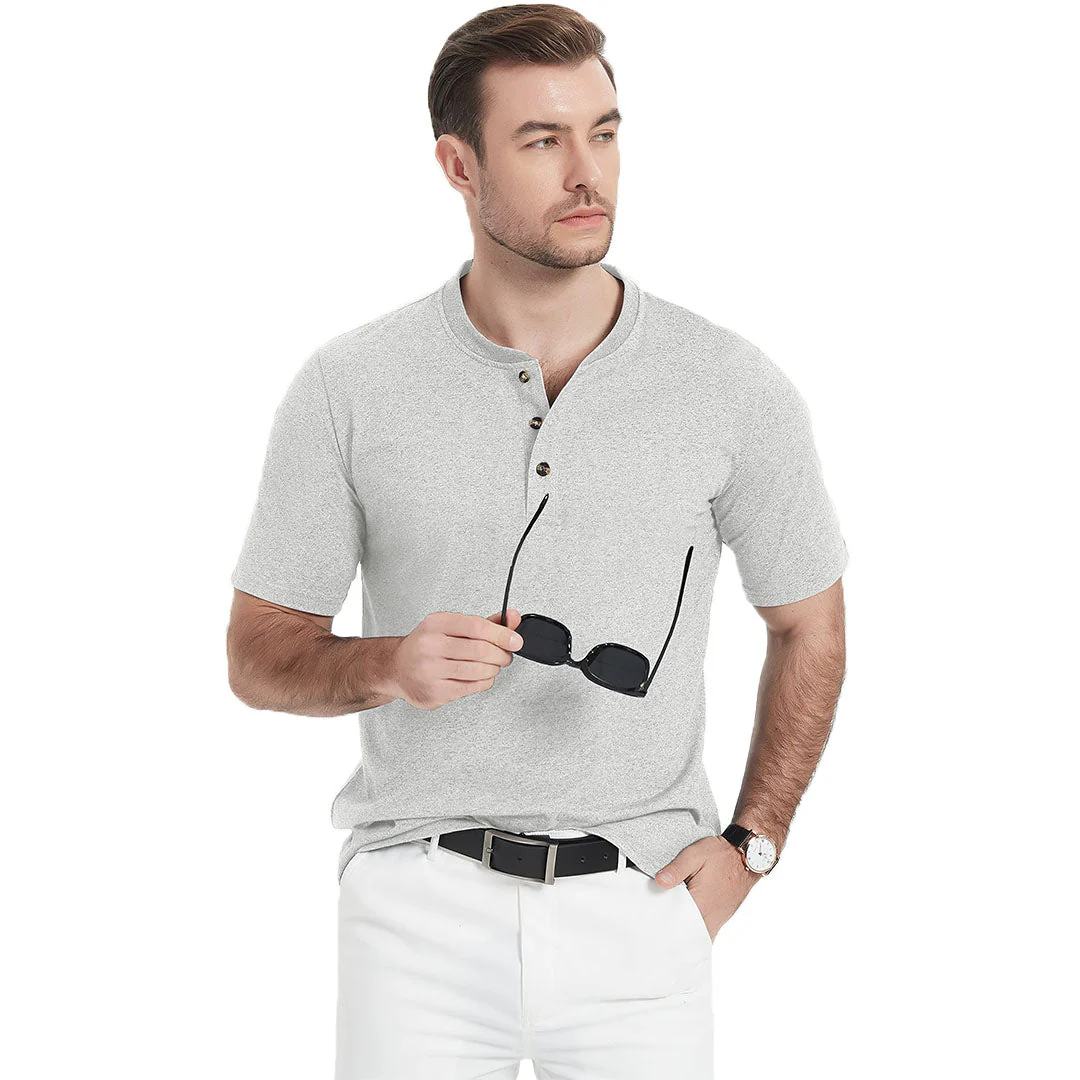 Men's Casual Cotton Henley Shirts