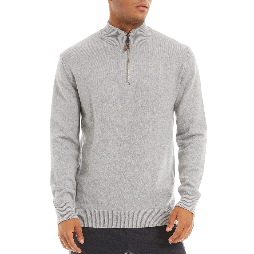 Men's Quarter-Zip Sweater Casual Pullover Knitted Jumper
