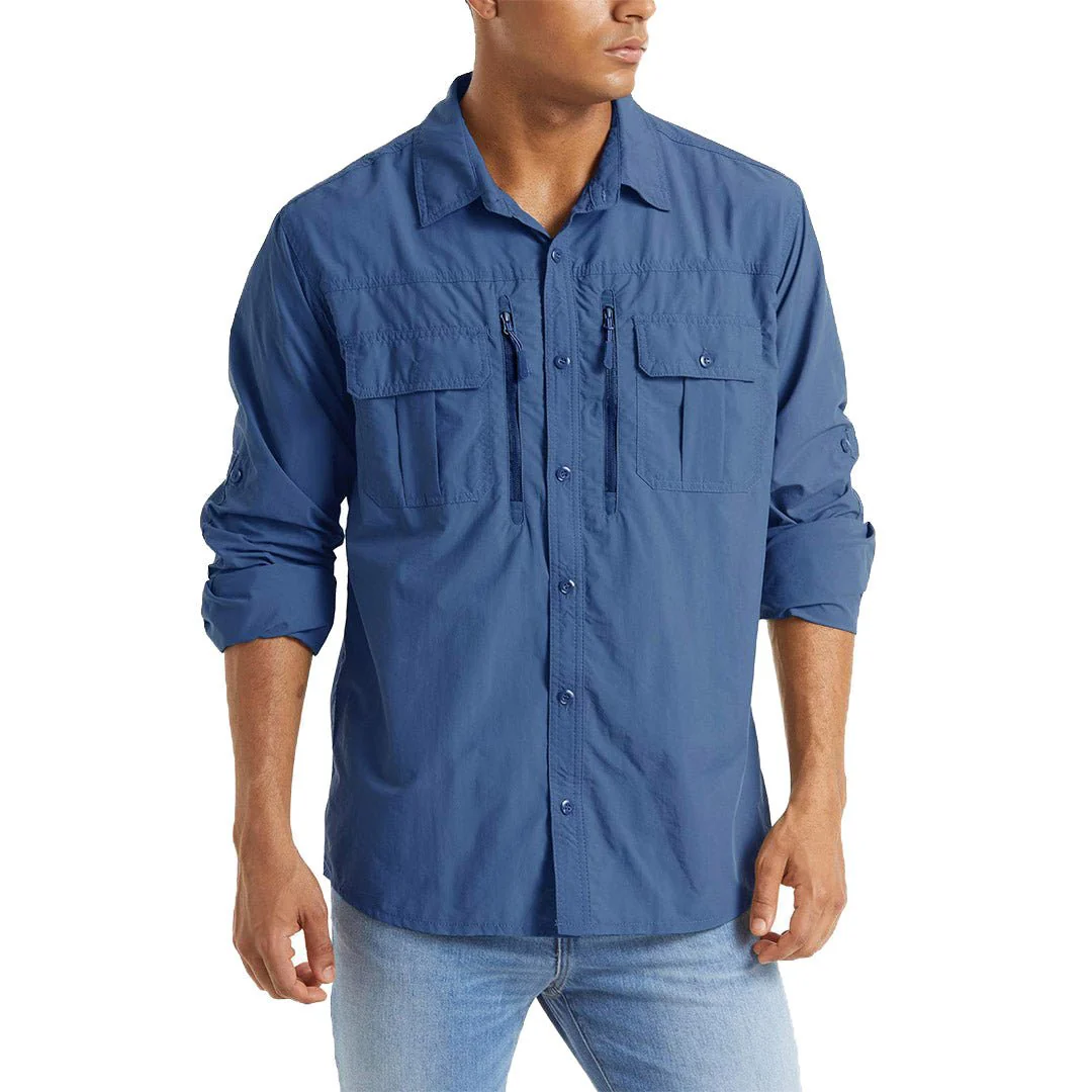 Men's Tactical Sun Protective Button-Down Long Sleeve Shirt
