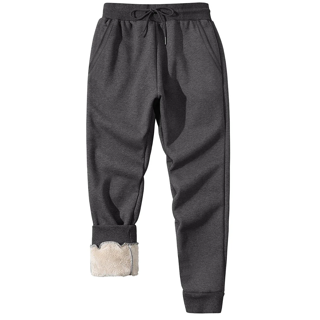 Men's Winter Long Fleece Lined Jogging With Pockets Sweatpants