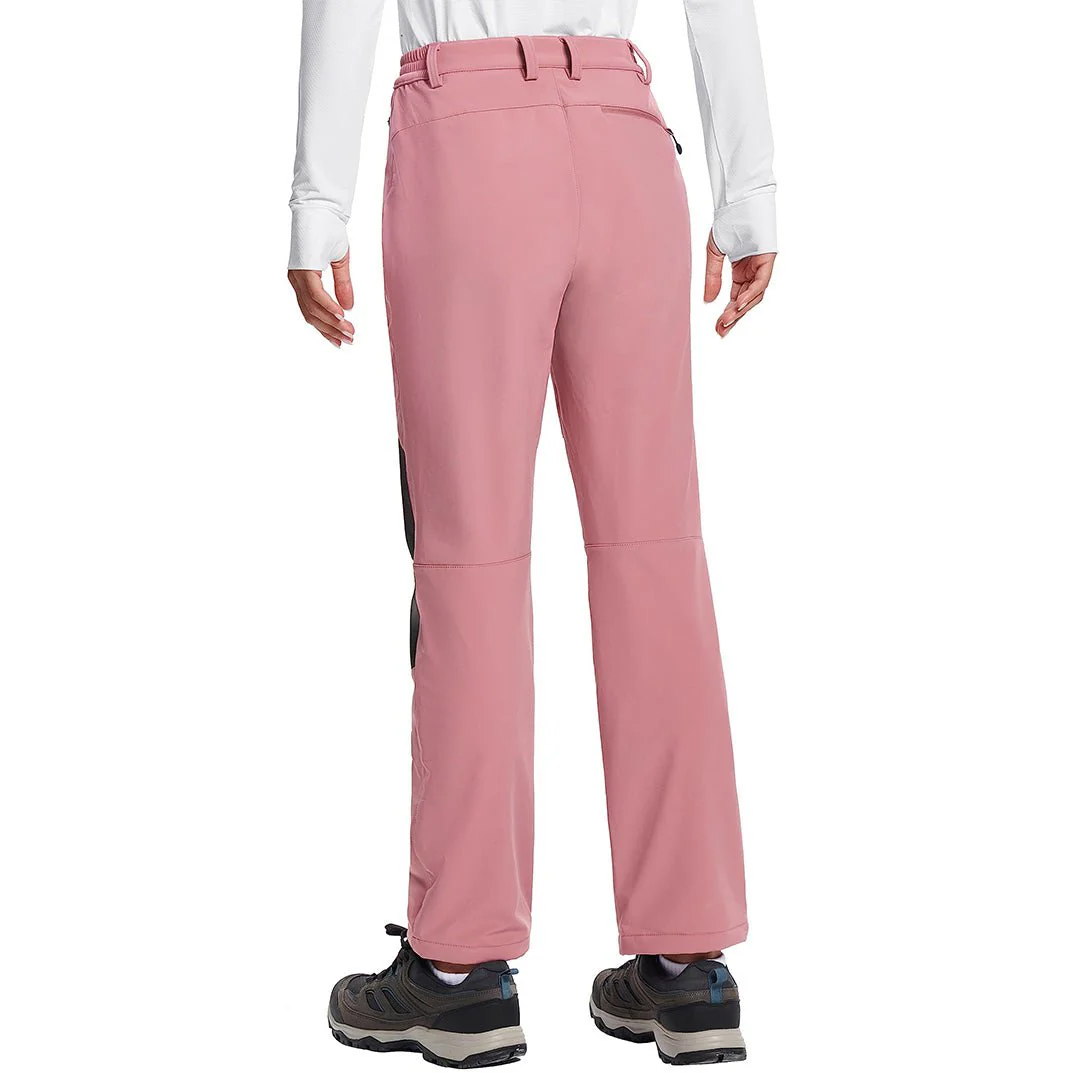 Women's Outdoor Windproof Fleece Lined Hiking Softshell Pants