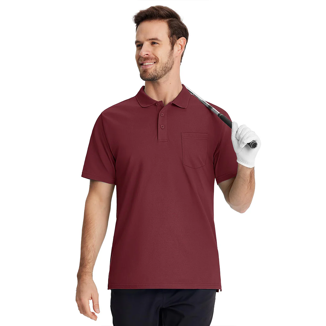 Men's Moisture Wicking Golf Polo Shirts with Pocket