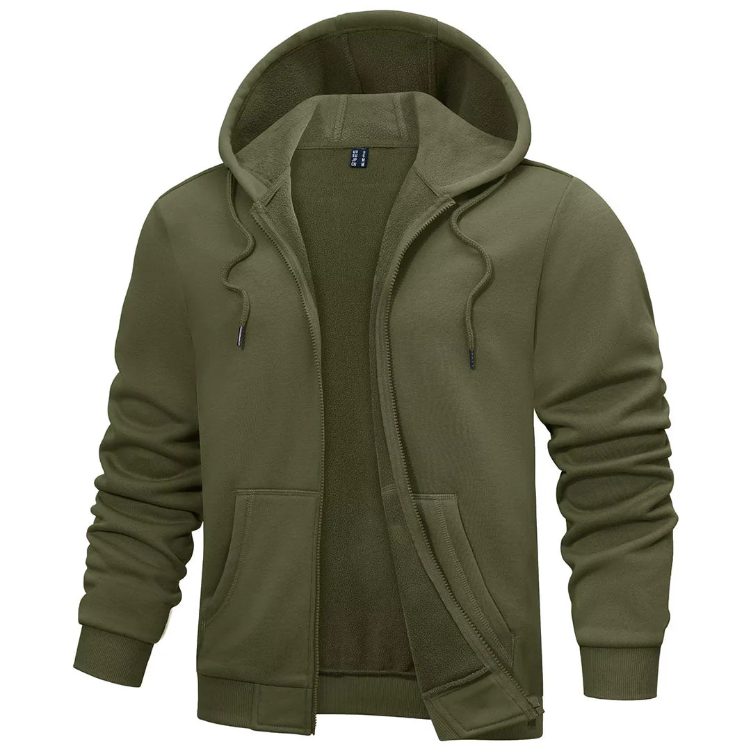 Men's Full Zip-Up Casual Active Hoodie