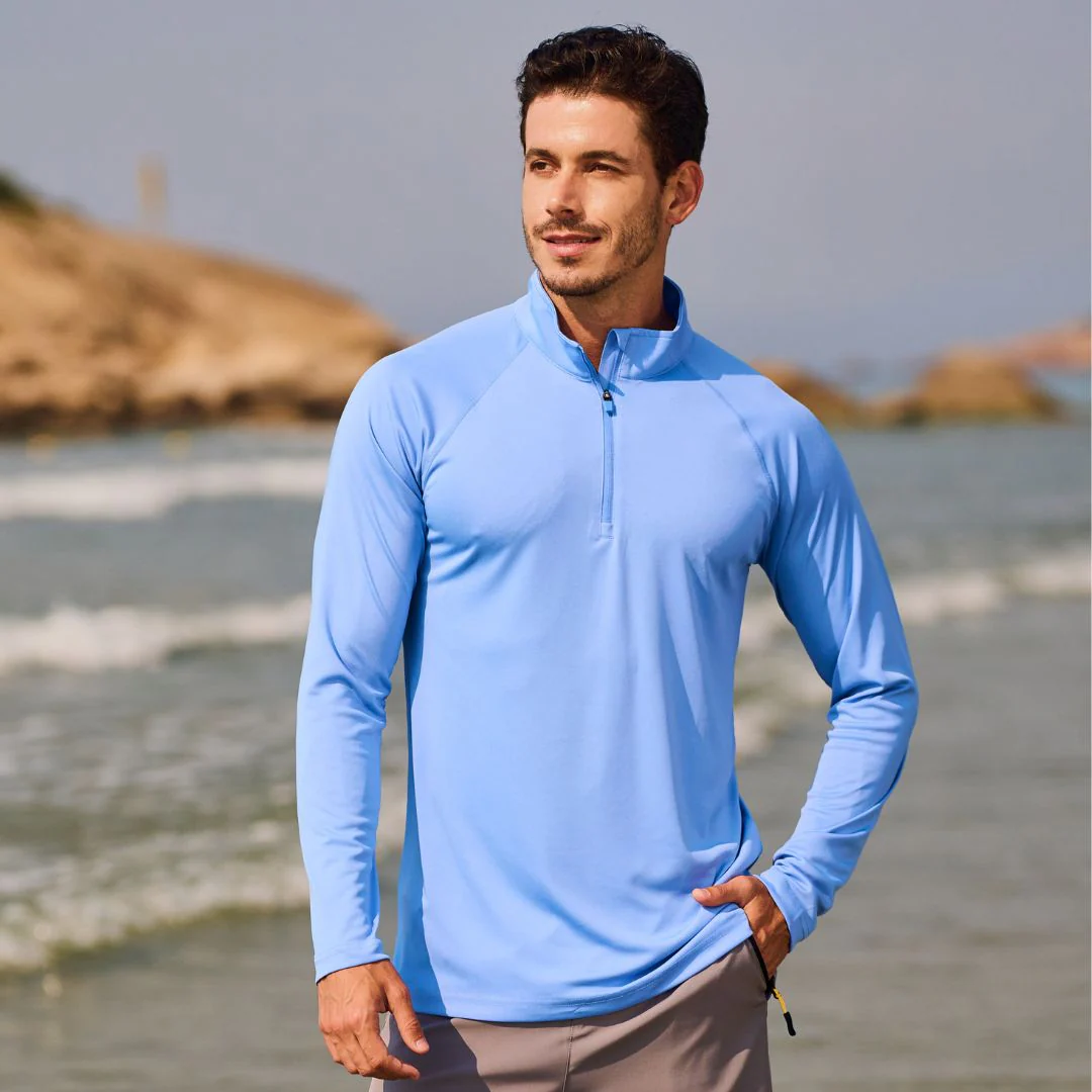 Men's Sun Protective Quick-Dry Stand Collar UV Long Sleeve Shirts
