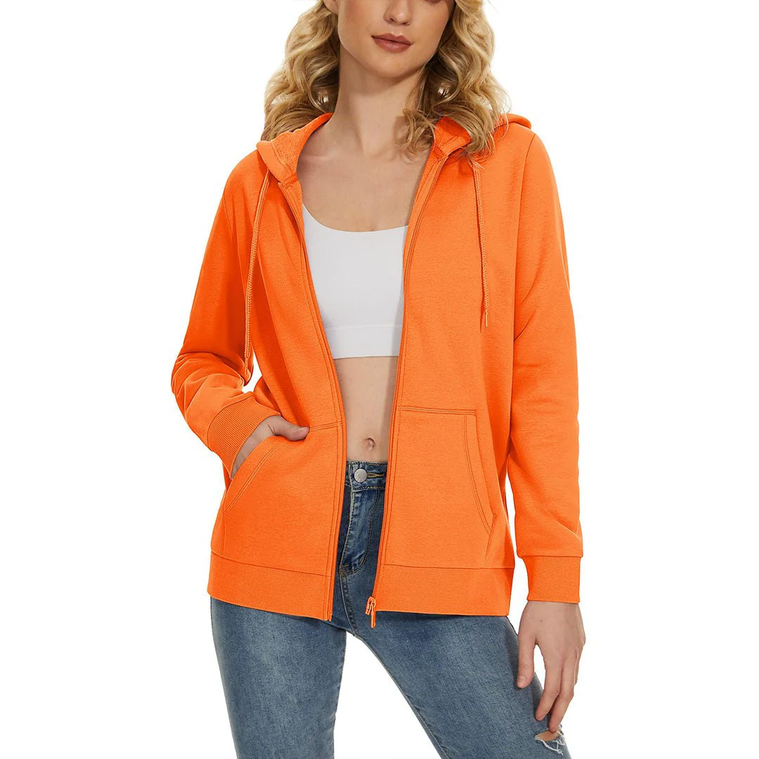 Women's Casual Lightweight  Fleece Hoodies Sportswear Jacket
