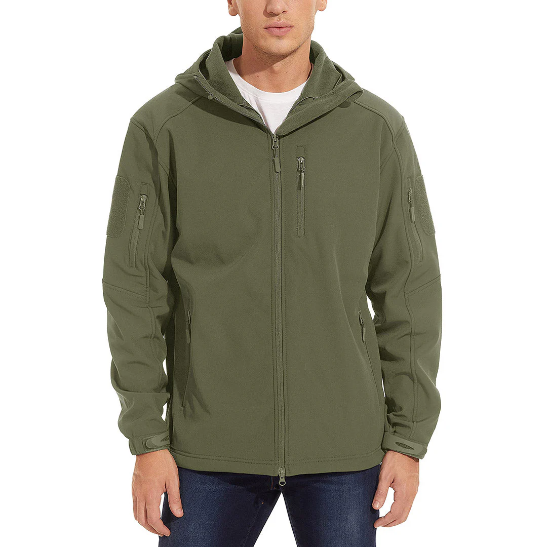Men's Tactical Jacket with Hood Softshell Coat