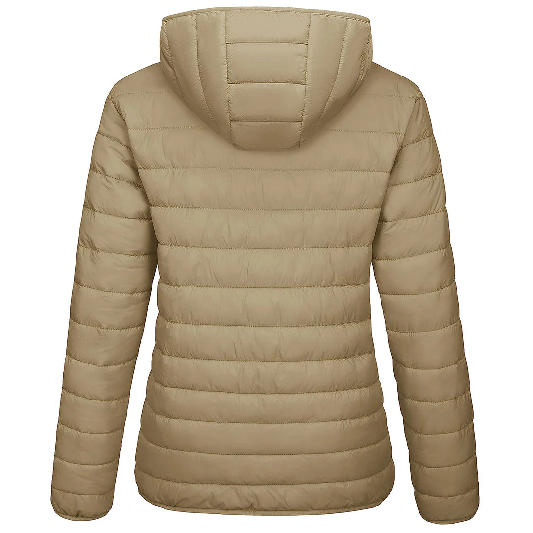 Women's Lightweight Puffer Full-zip Water-Resistant Winter Coat with Hood