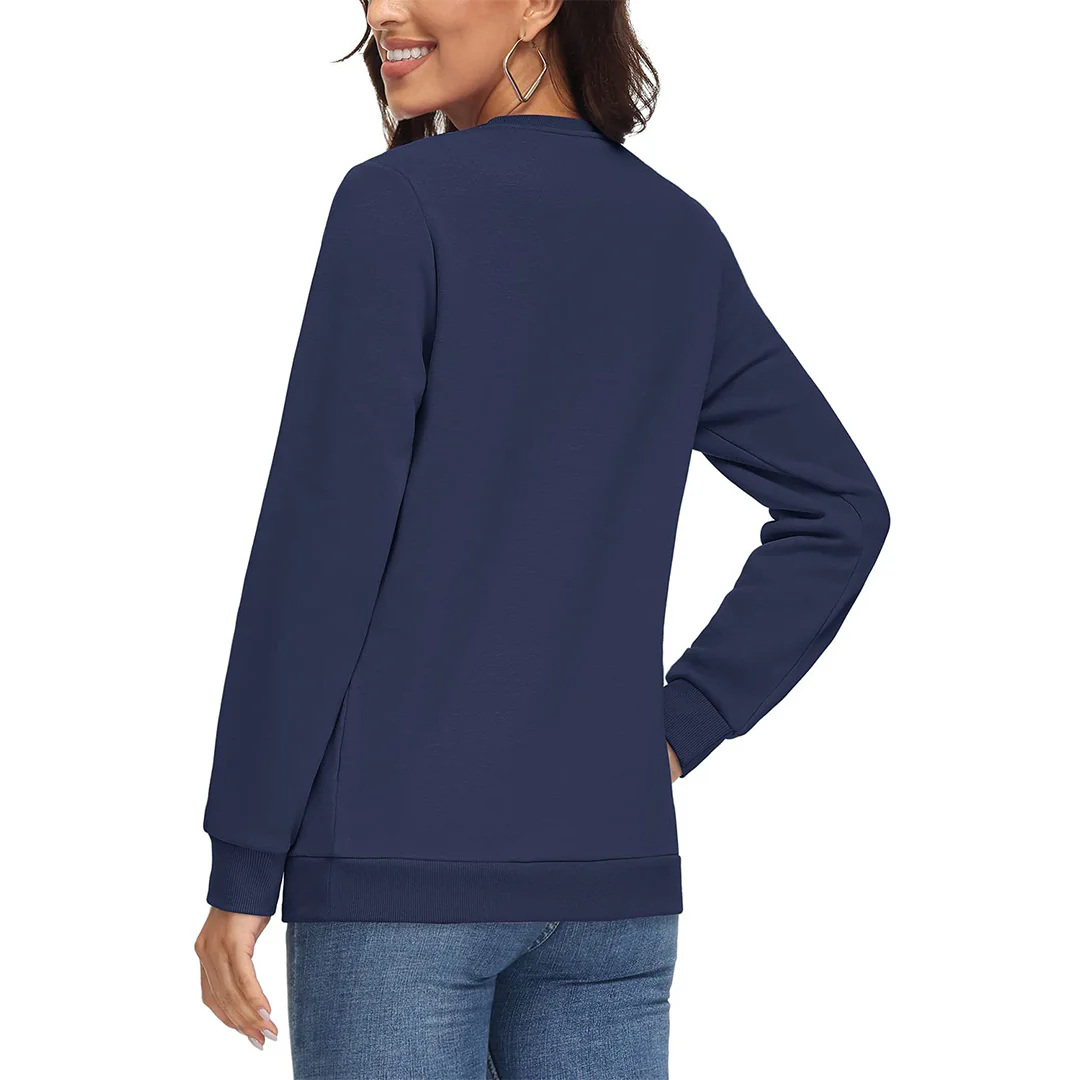 Women's Fleece-Lined Crewneck Casual Sweatshirts
