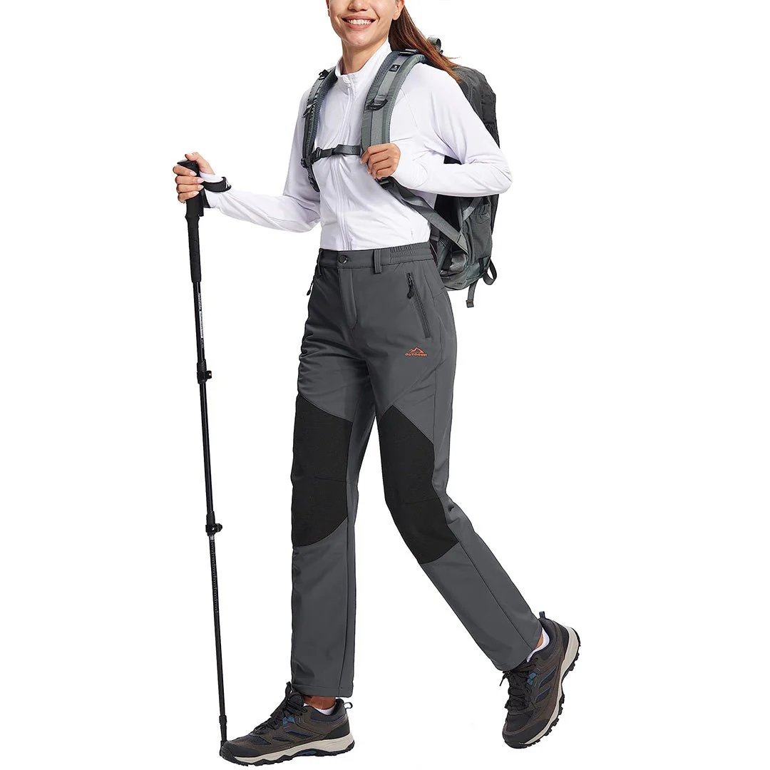 Women's Outdoor Windproof Fleece Lined Hiking Softshell Pants