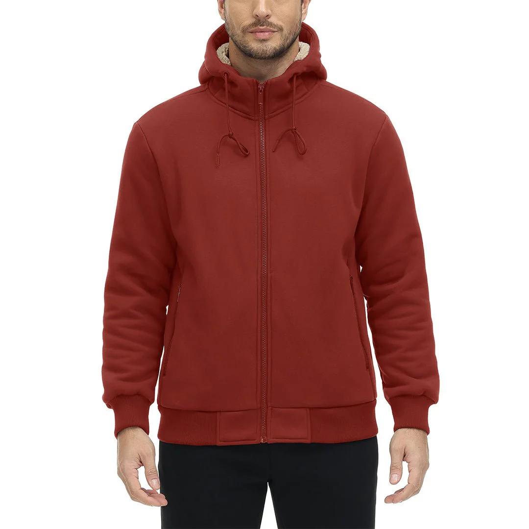Men's Fleece Hoodie Jacket Windproof Winter Coats