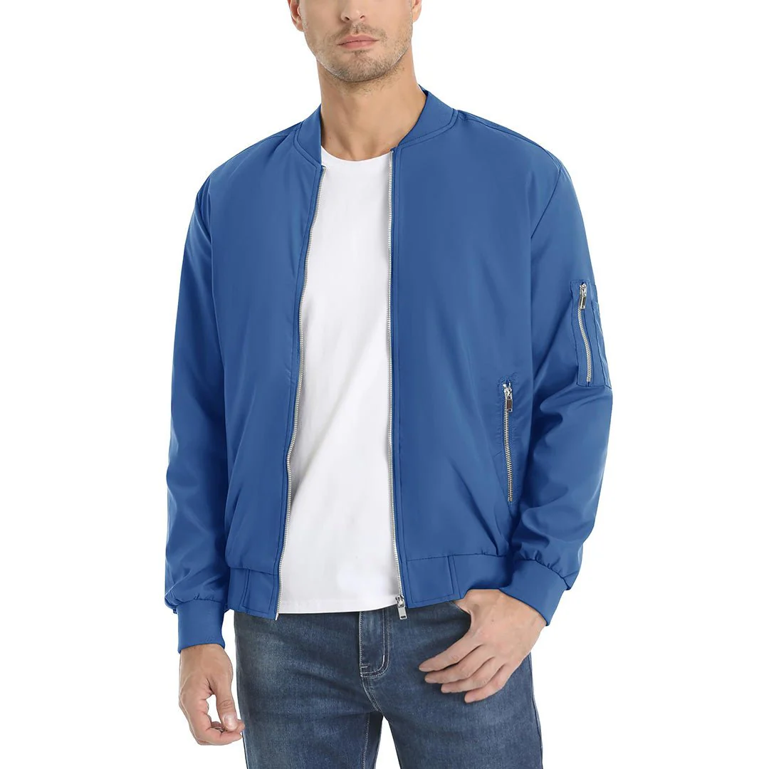 Men's Bomber Zip Pockets Outdoor Sport Jackets