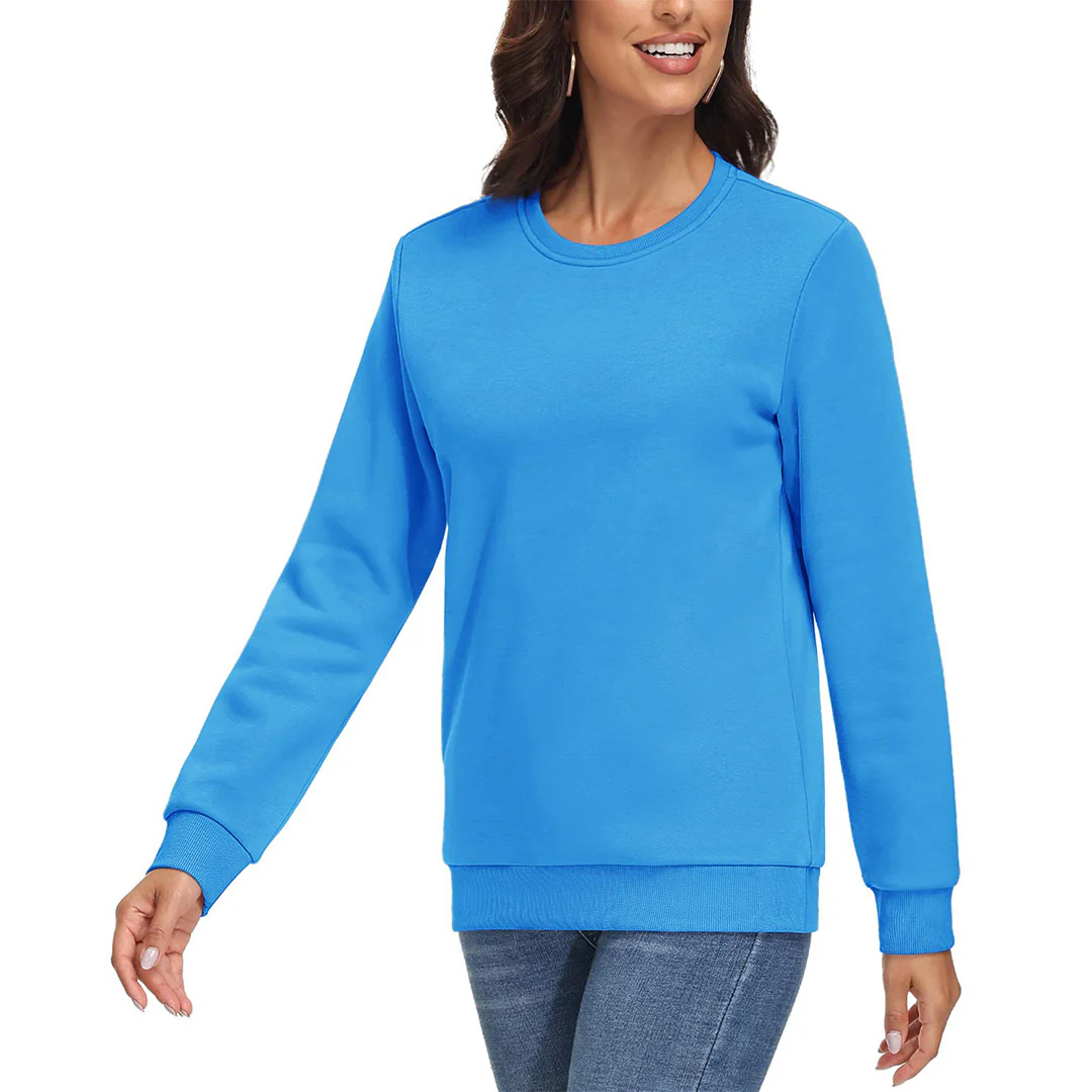 Women's Fleece-Lined Crewneck Casual Sweatshirts