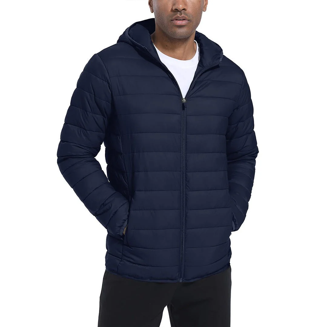 Men's Hooded Puffer Water-Repellent Down Alternative Jacket