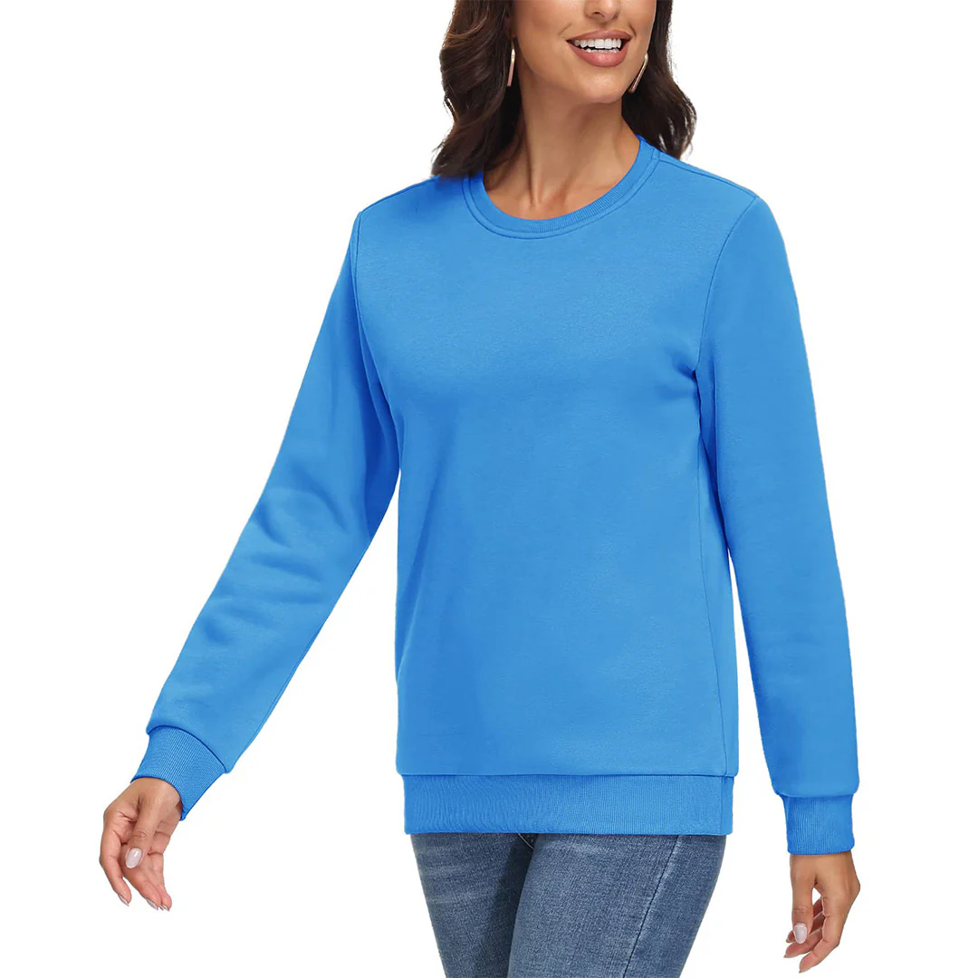 Women's Fleece-Lined Crewneck Casual Sweatshirts