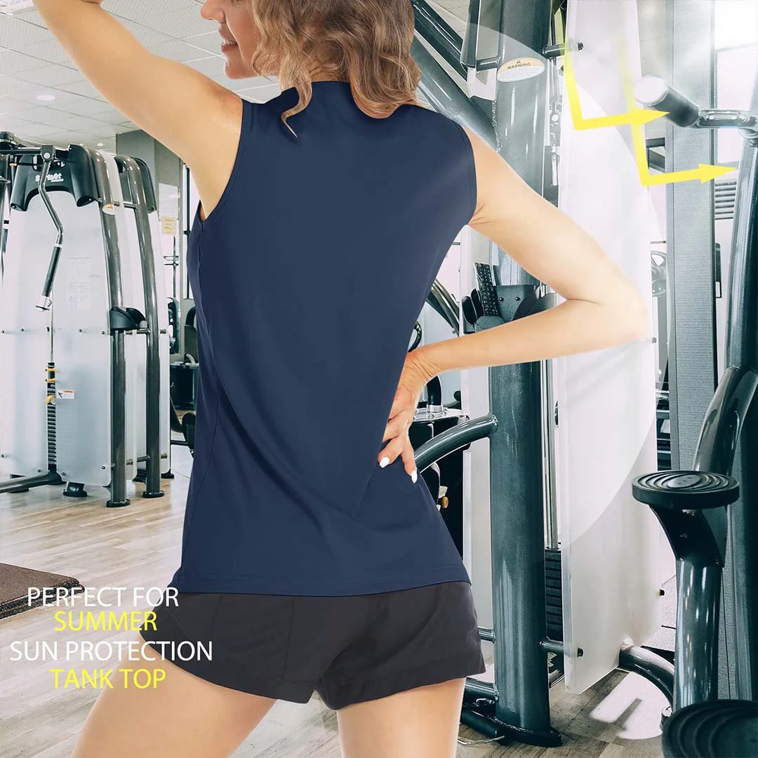 Women's Quick Dry Sun Protection UPF 80+ Running Yoga Tank Tops