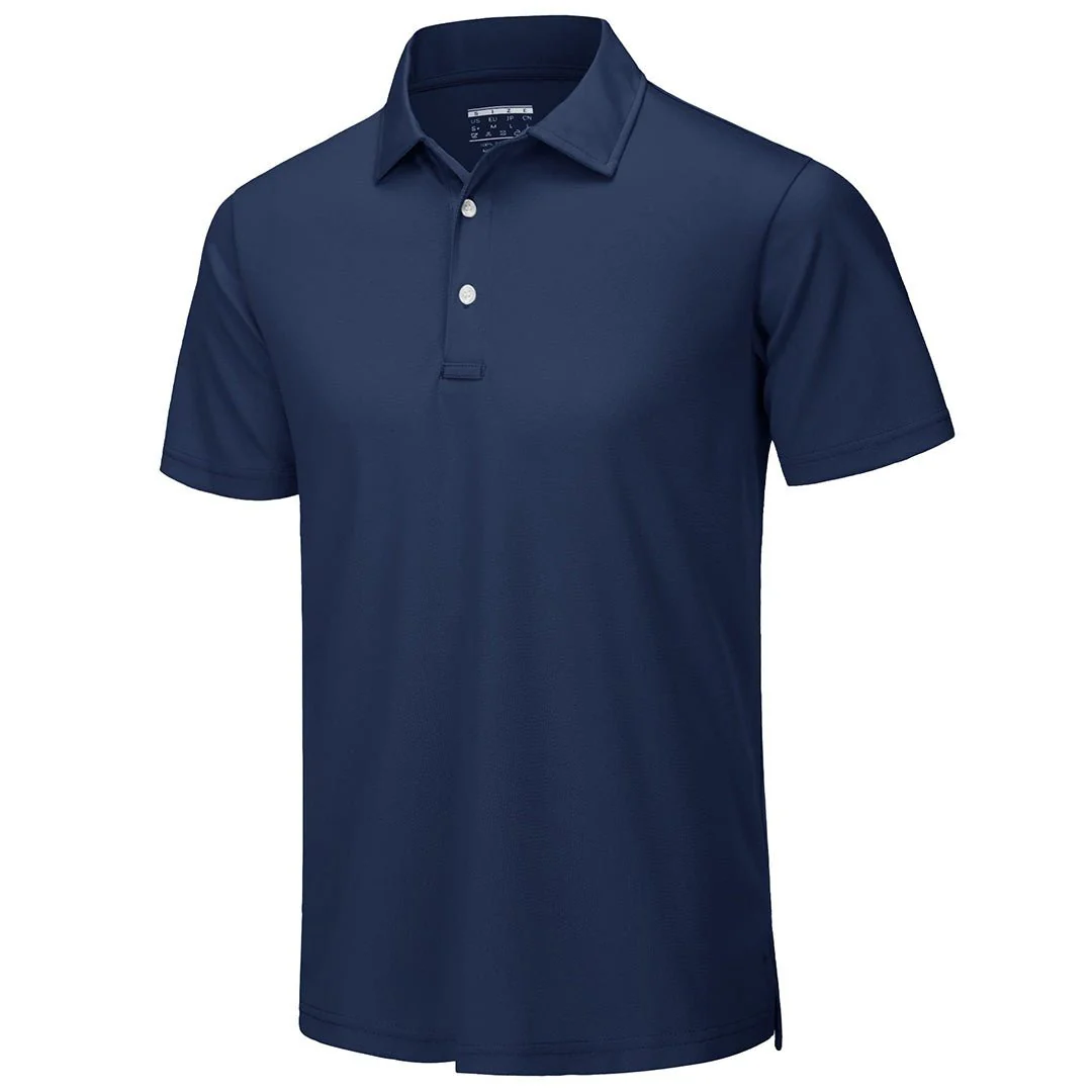 Men's Golf Tennis Quick Dry 3 Buttons Polo Collared Shirt