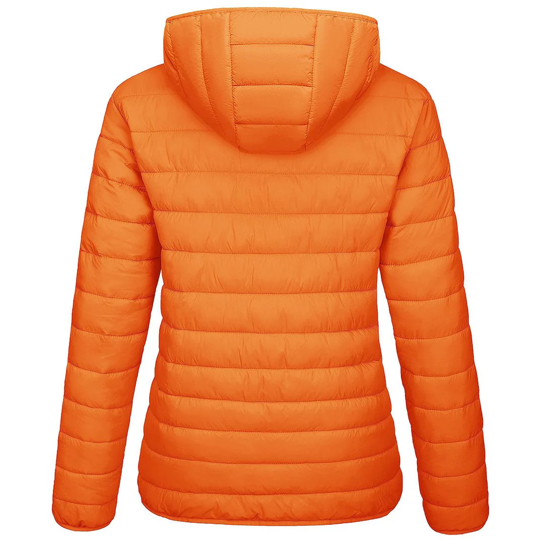 Women's Lightweight Puffer Full-zip Water-Resistant Winter Coat with Hood