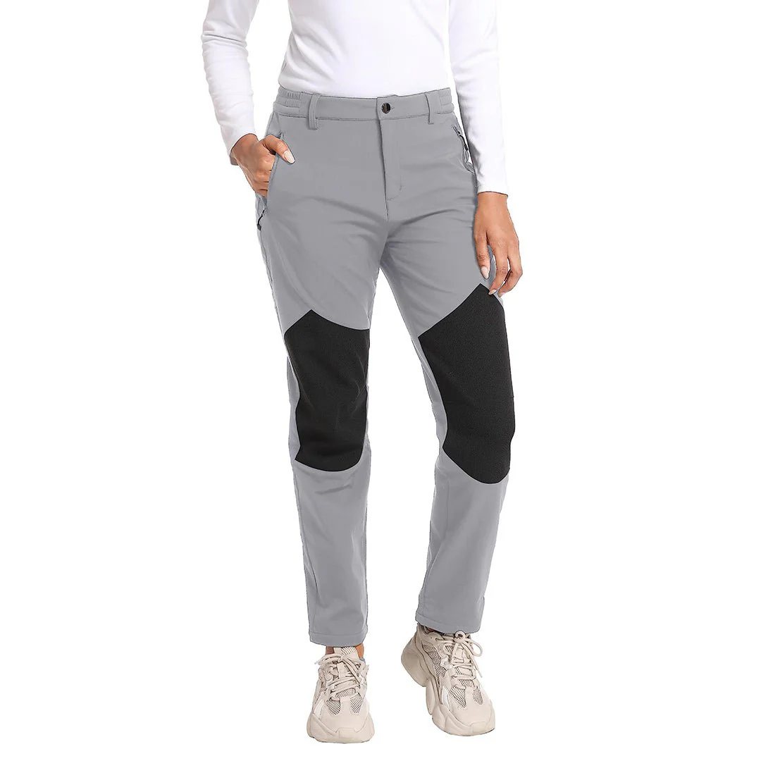Women's Outdoor Windproof Fleece Lined Hiking Softshell Pants