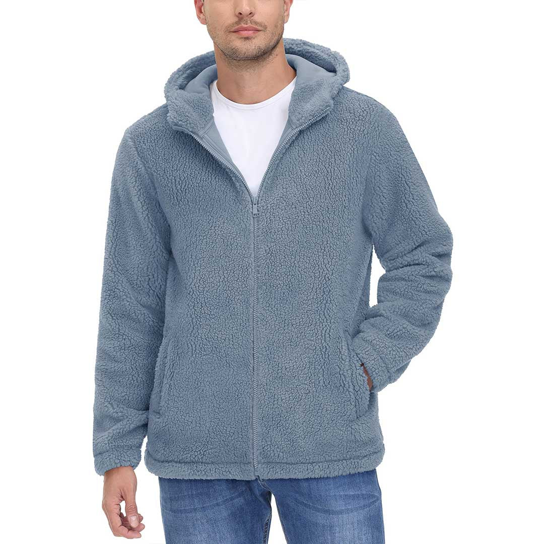 Men's Fleece Hoodies Sherpa Jackets Winter Thermal Coats