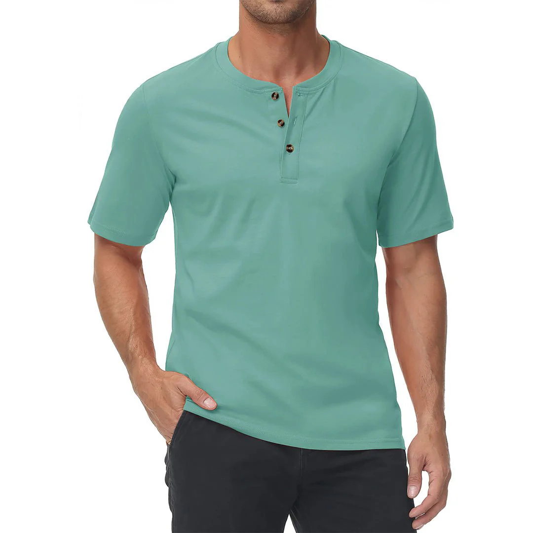 Men's Casual Cotton Henley Shirts