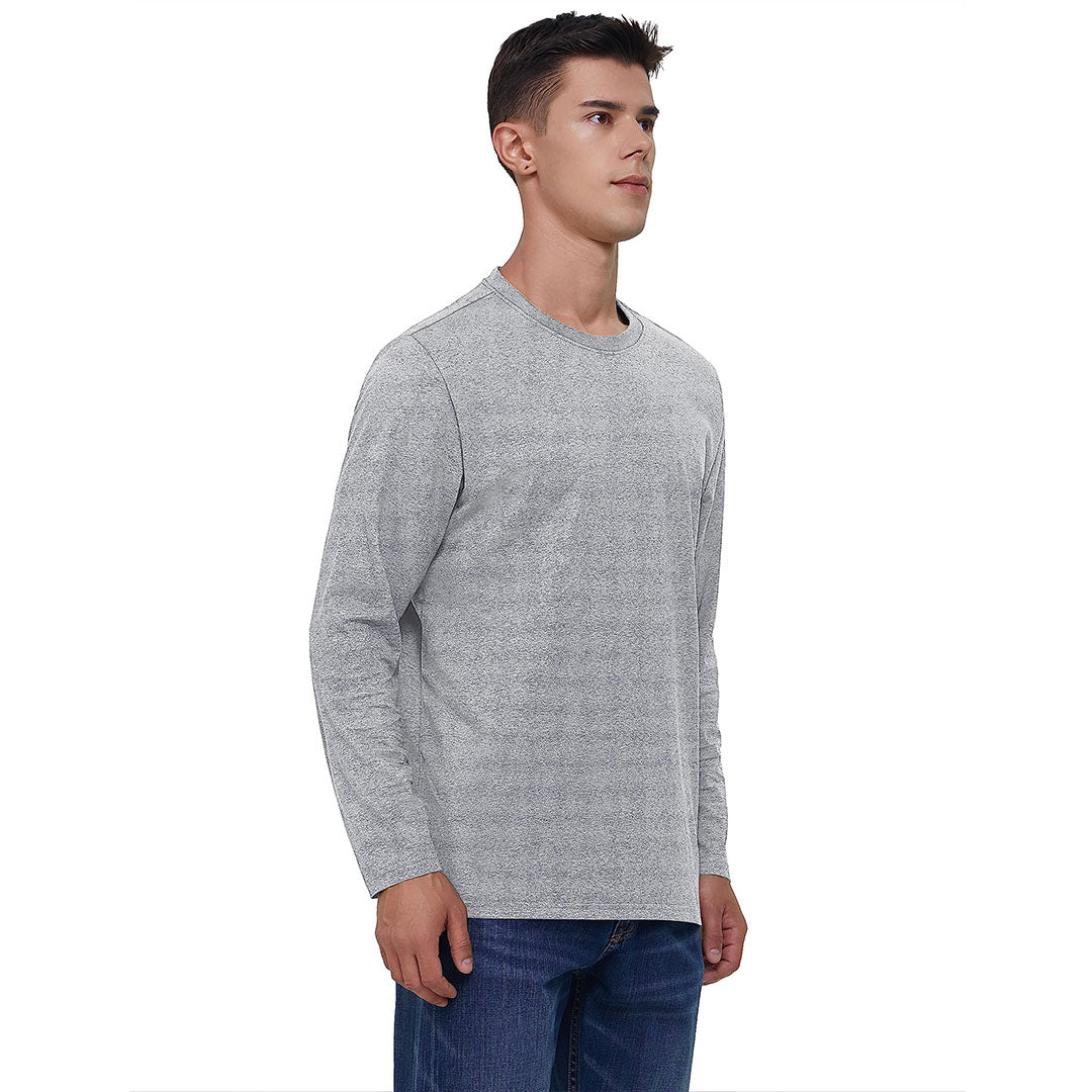 Men's Cotton Solid Color Classic Casual Long Sleeve T-shirt