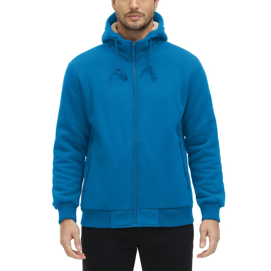 Men's Fleece Hoodie Jacket Windproof Winter Coats