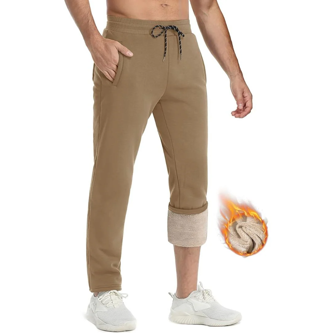 Men's Winter Fleece Sherpa Lined Sweatpants Thicken Warm Jogger Pants