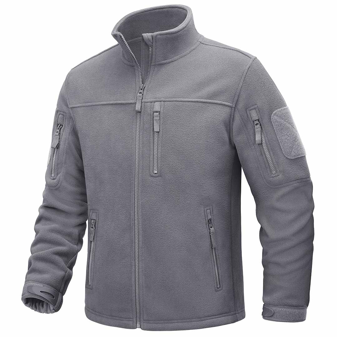 Men's Tactical Fleece Jackets Full Zip Coat with Multi Pockets