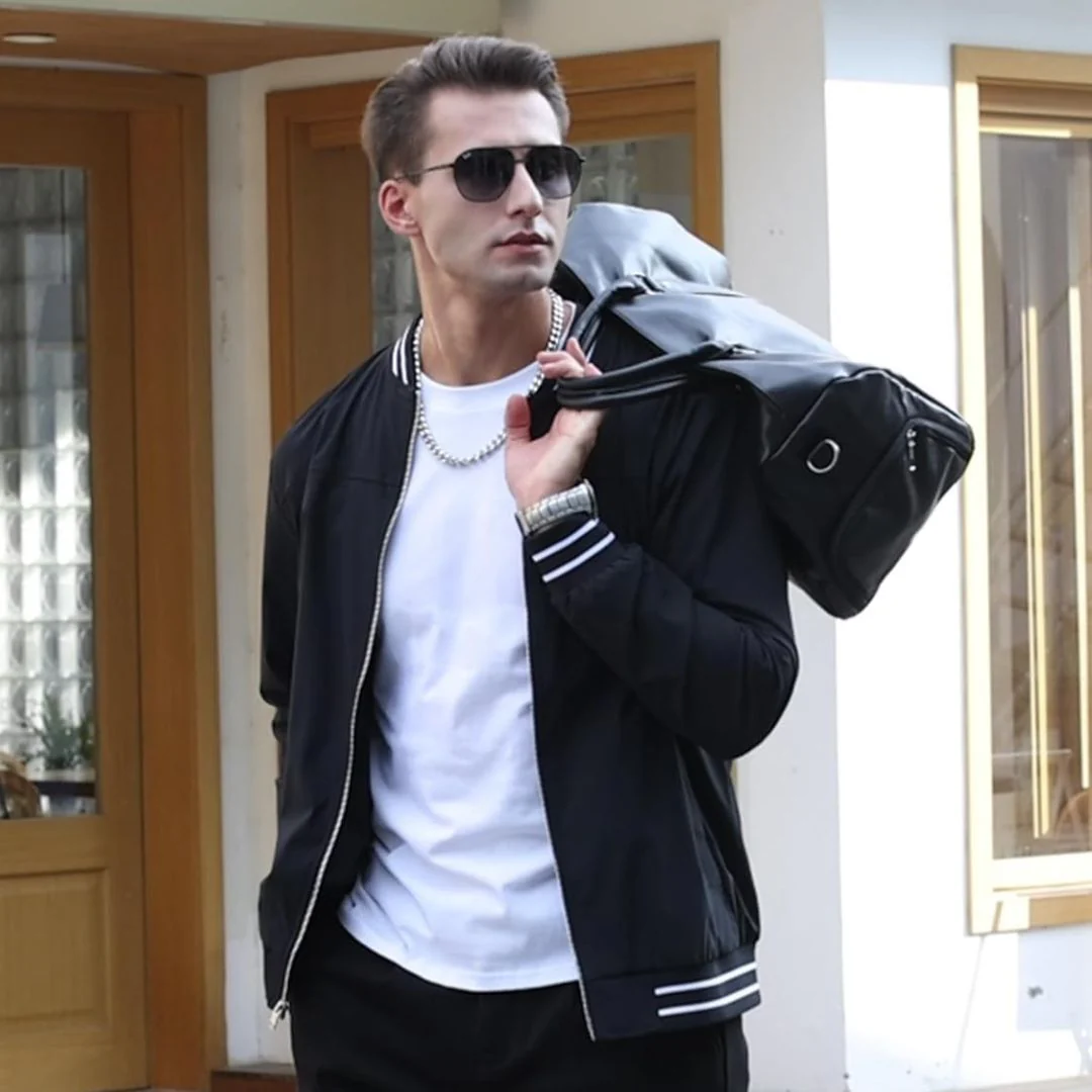 Men's Lightweight Windbreaker Full-Zip Bomber Jackets