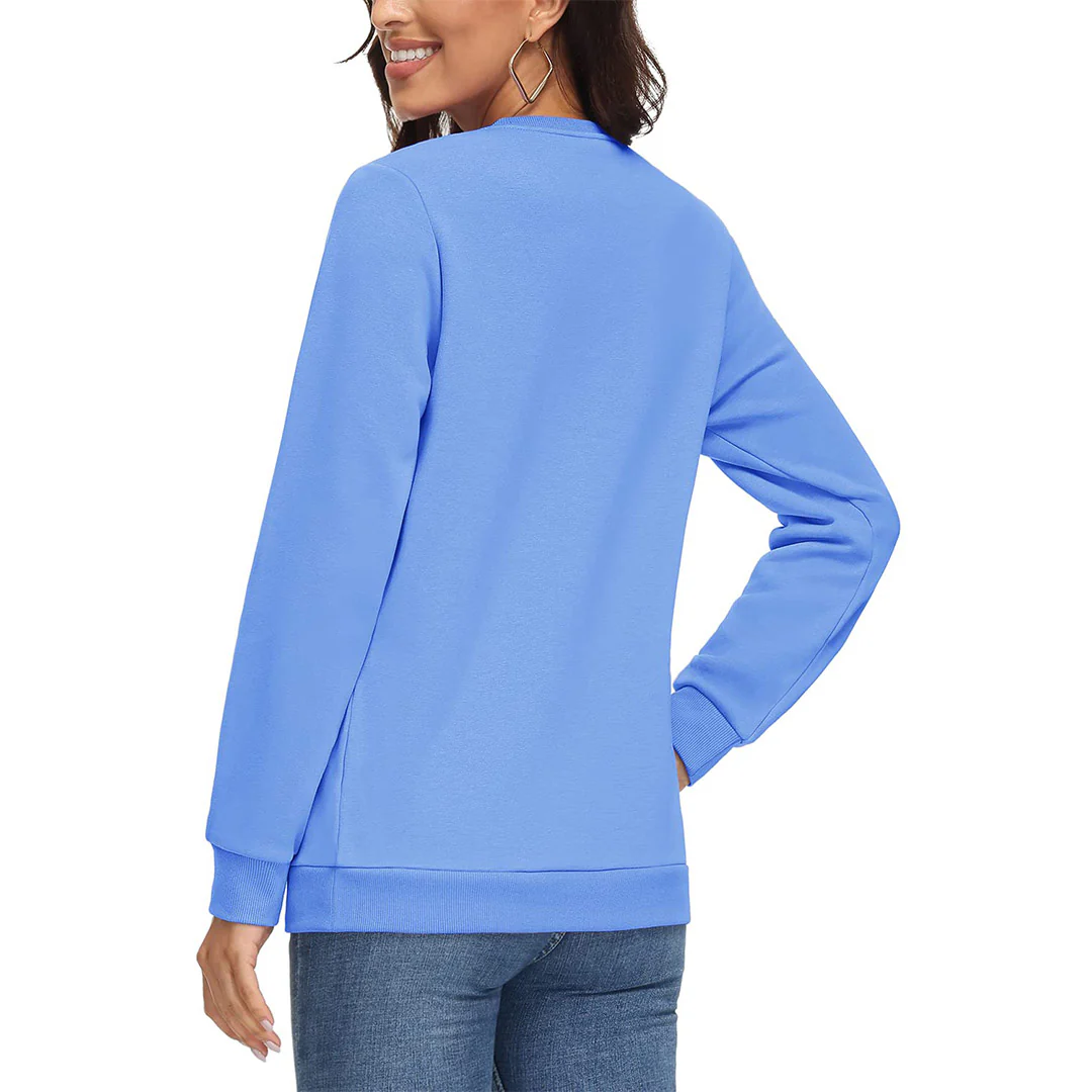 Women's Fleece-Lined Crewneck Casual Sweatshirts