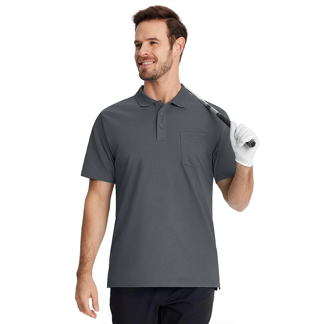 Men's Moisture Wicking Golf Polo Shirts with Pocket