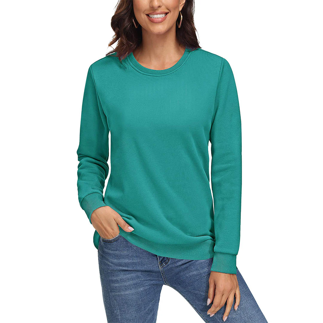 Women's Fleece-Lined Crewneck Casual Sweatshirts