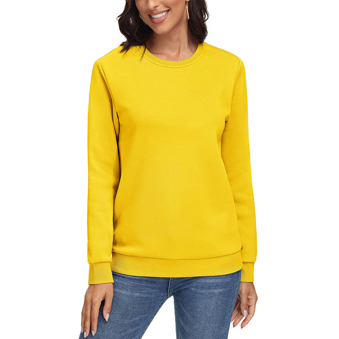 Women's Fleece-Lined Crewneck Casual Sweatshirts