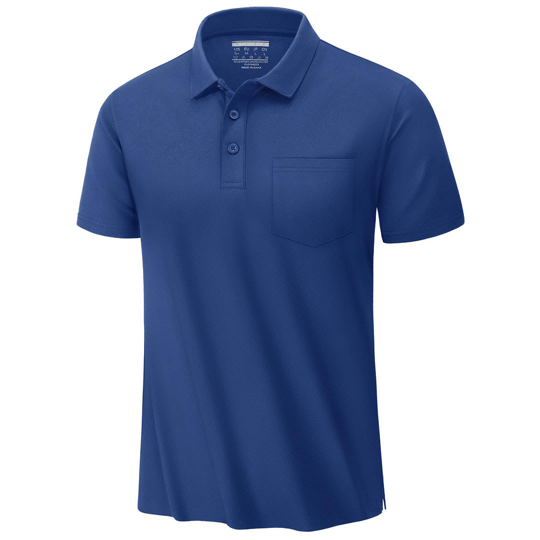 Men's Moisture Wicking Golf Polo Shirts with Pocket