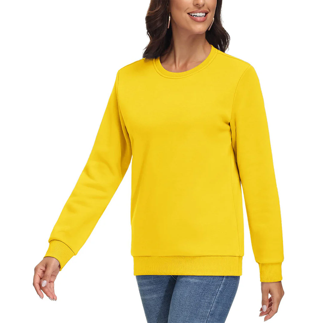 Women's Fleece-Lined Crewneck Casual Sweatshirts