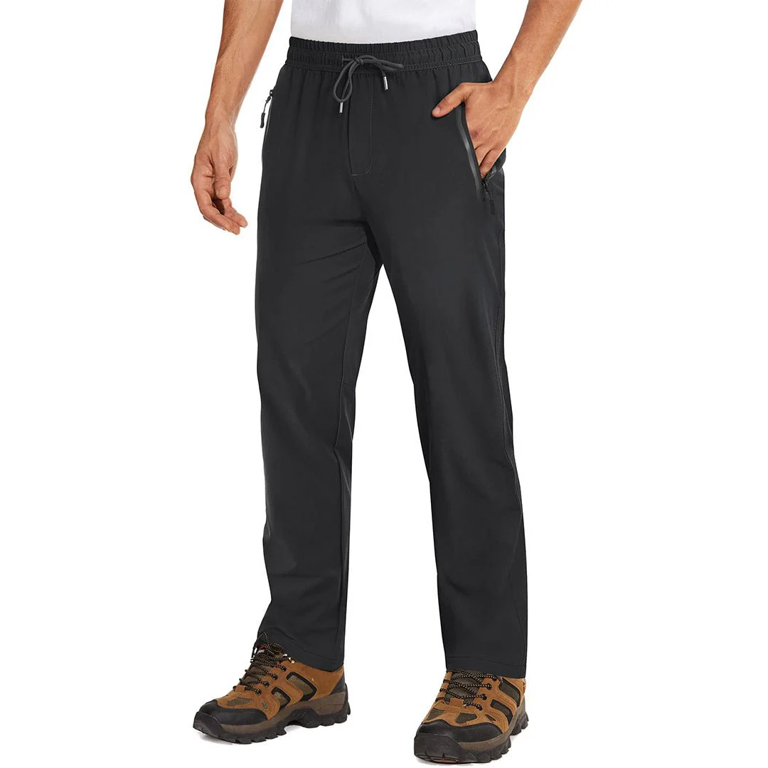 Men's Lightweight Hiking Pants Quick Dry Running Sweatpants With Zipper Pockets