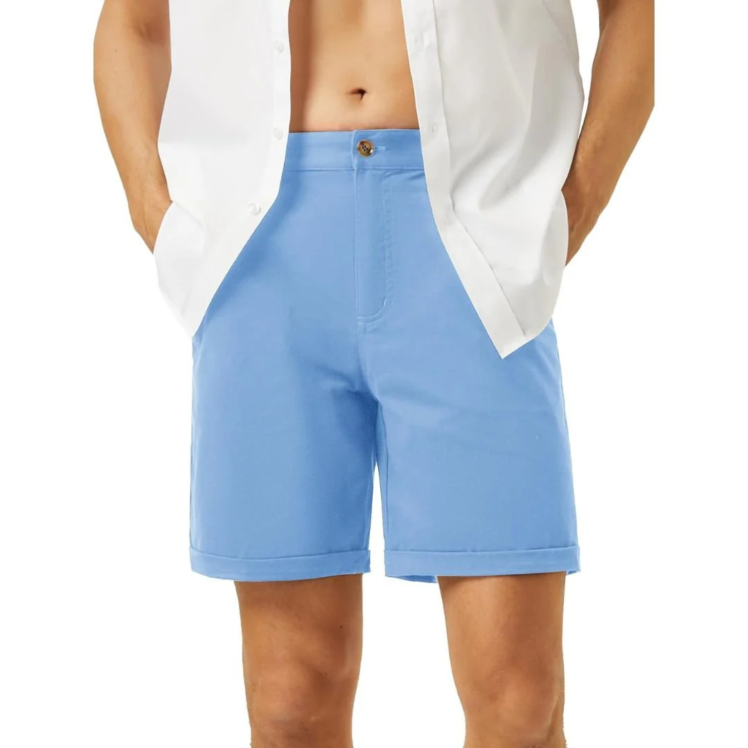 Men's Classic Stretch Chino Shorts with Pockets