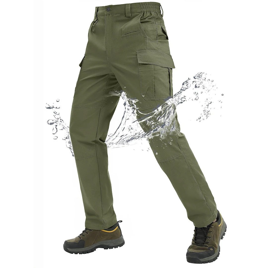 Men's 9 Pockets Ripstop Water Repellent Tactical Pants
