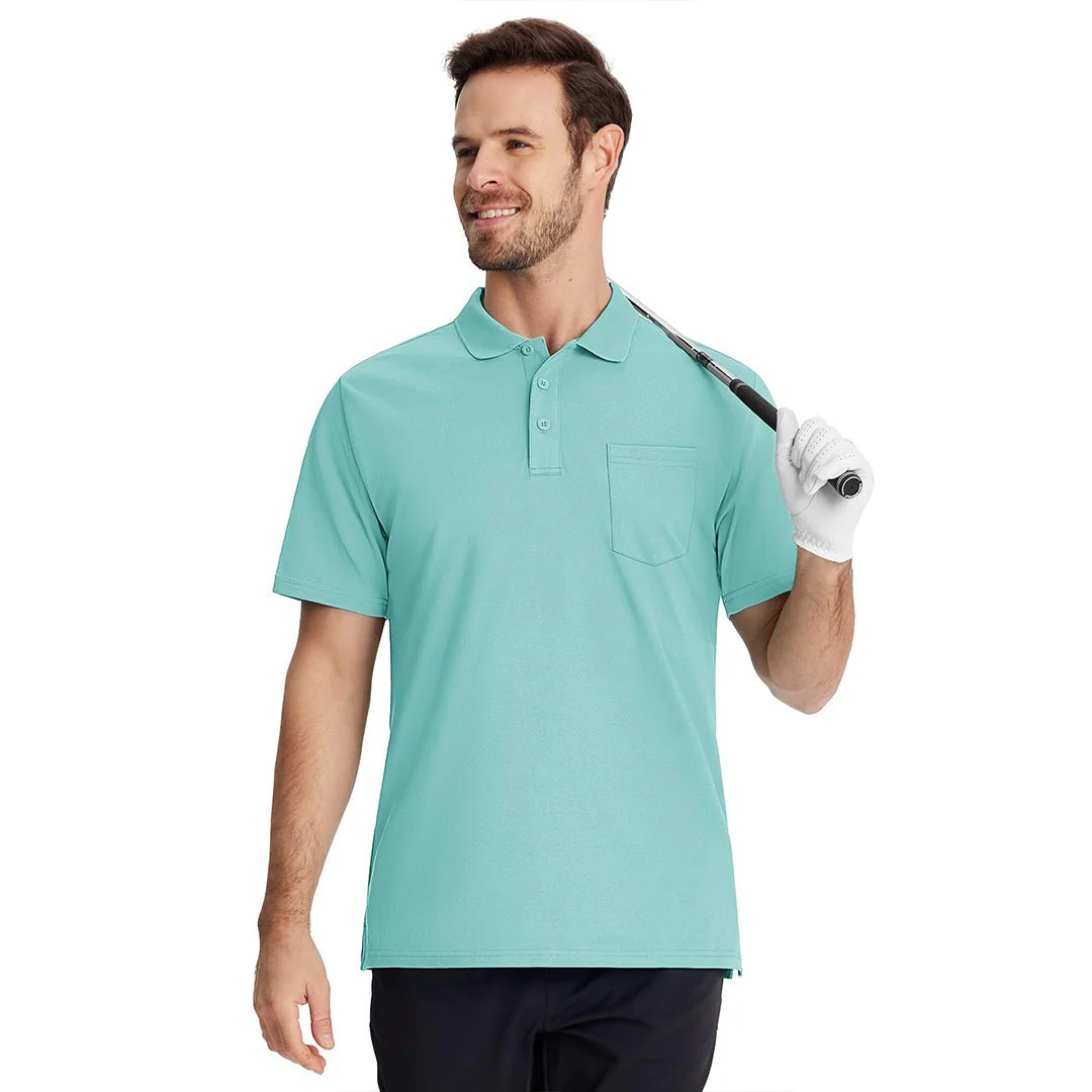 Men's Moisture Wicking Golf Polo Shirts with Pocket